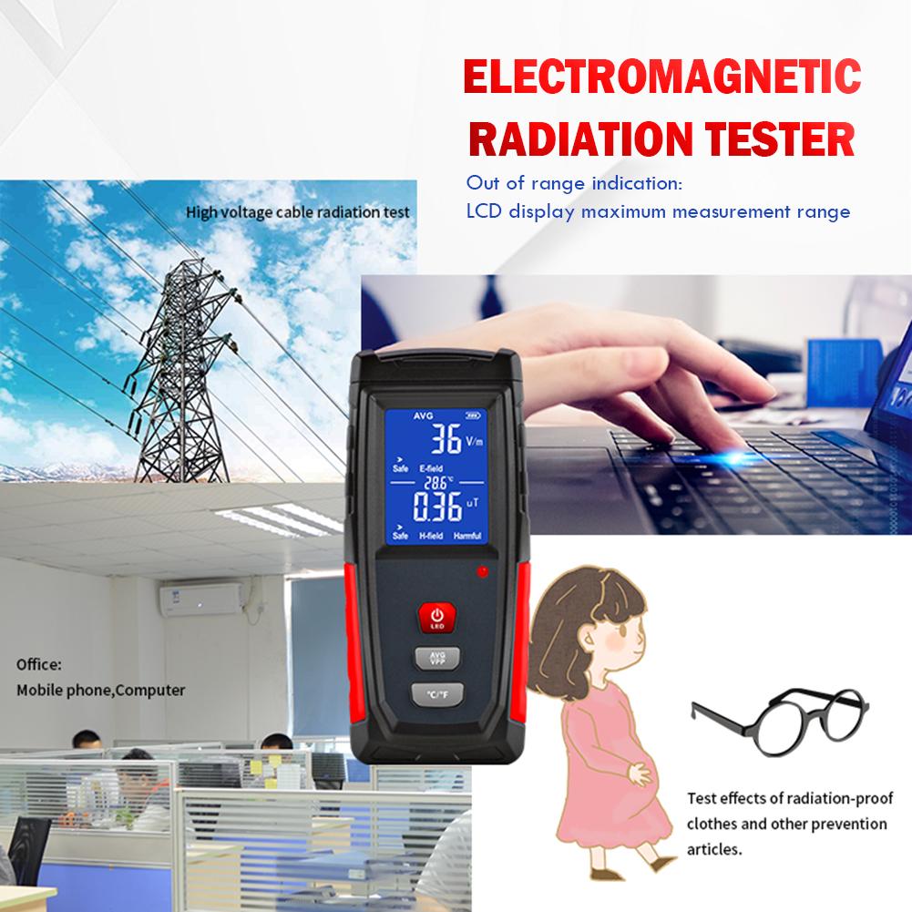 LCD Electromagnetic Field Radiation Tester 1V/M EMF Meter Handheld Counter Dosimeter Test Bandwidth Range 5Hz-3500MHz
