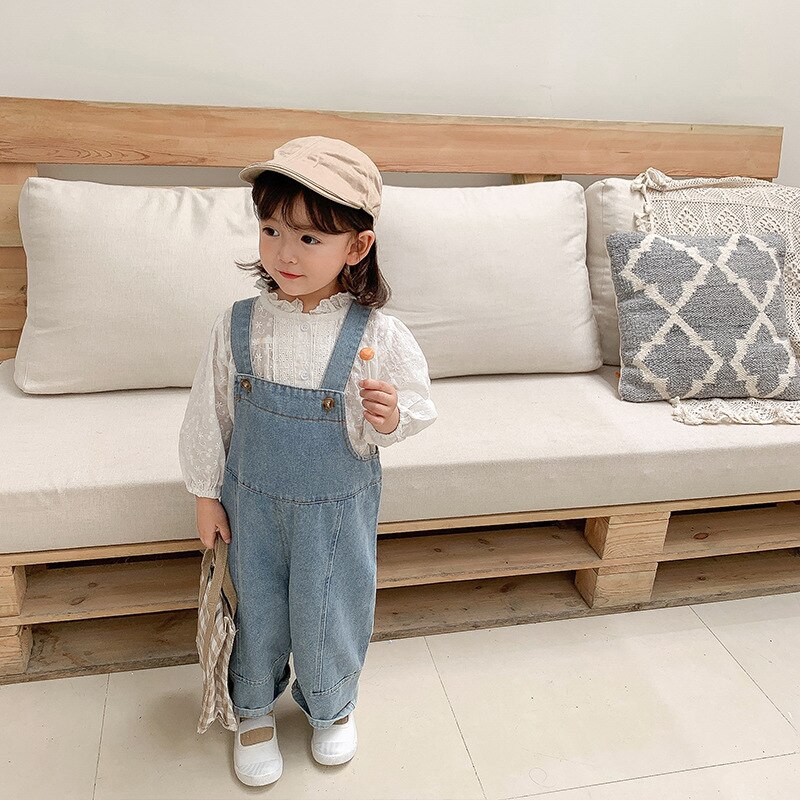 Garçons mignons filles salopette en Denim en vrac enfants pantalons en Denim décontractés pantalons enfants salopette en Denim: 3T