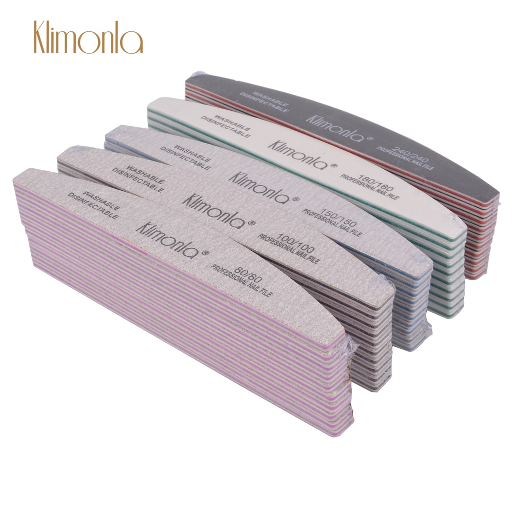 50 Stks/partij Nagelvijl 80/100/150/180/240 Schuurpapier Schuren Nail Care Polijsten Kleurrijke Limoenen Een Ongles half Moon Nail Accessoires