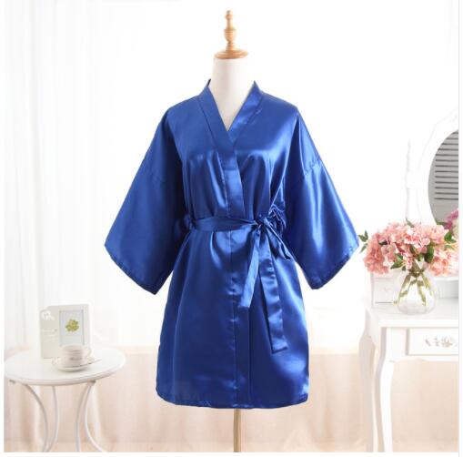 Vrouw Badjas Pyjama Zijde Bruidsmeisje Bruid Gewaad Sexy Vrouwen Korte Satijnen Bruiloft Kimono Gewaden Nachtkleding Nachtjapon Jurk J-Wit: XXL / Black