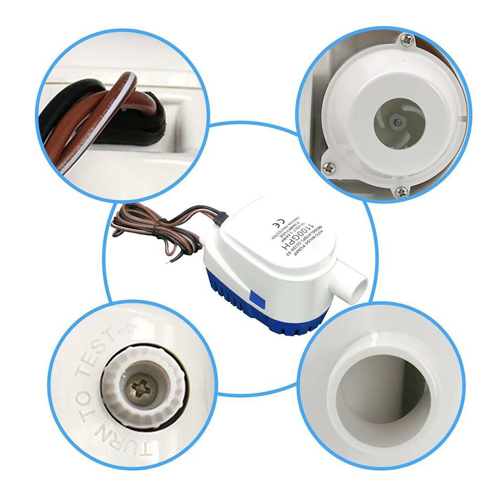 Submersible Boat Houseboat Bilge Pump Marine With Float Switch Motor Accessories Water Fully Automatic Portable Fishing Durable