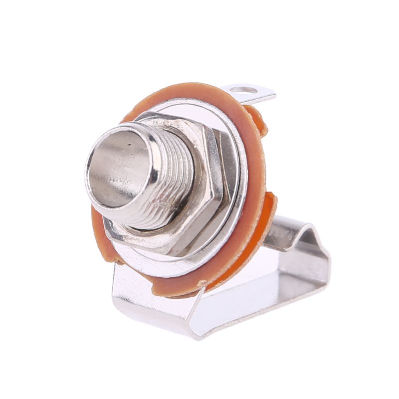 10 Pcs 1/4" 6.35mm Silver Mono Input Jack Socket Electric Guitar Bass Audio