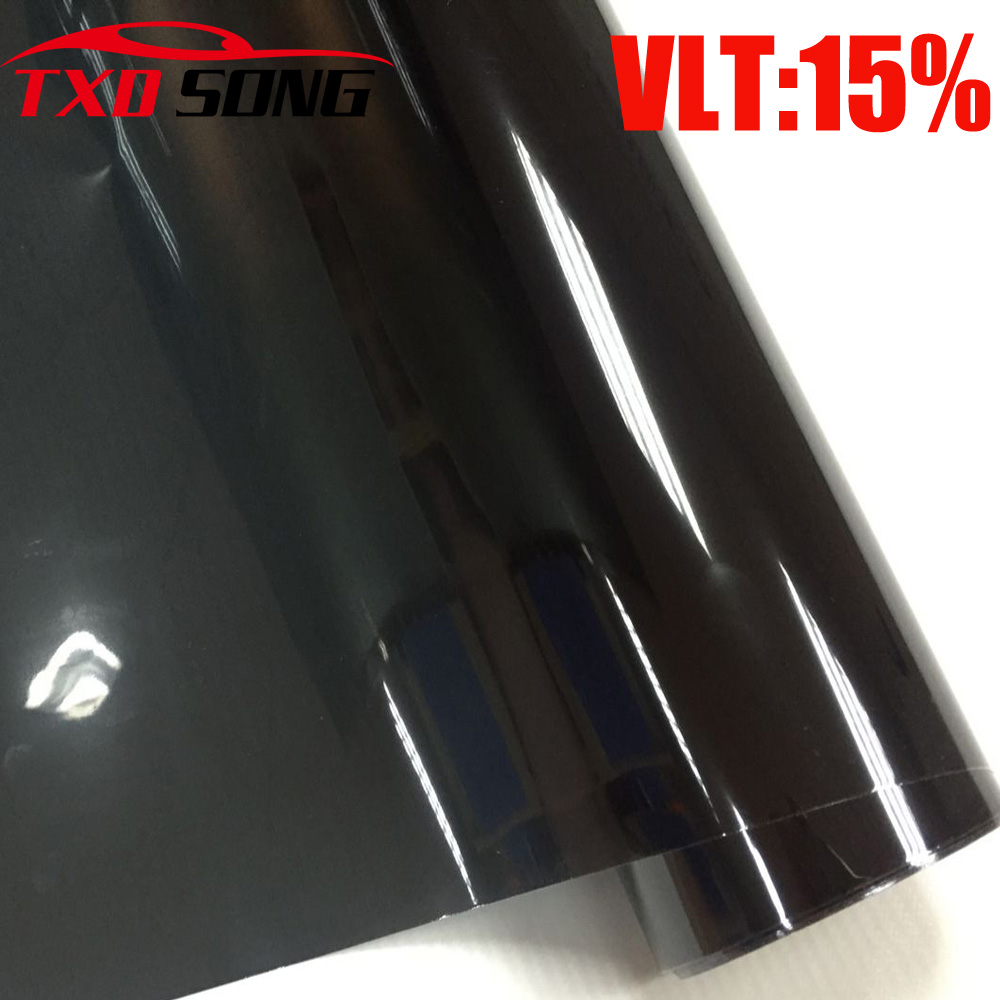 50x300 cm ZWARTE Auto Window Tint Tint Film Glas VLT 15% Solar UV Bescherming Zomer Voorkomen Ultraviolet Auto side window solar tint