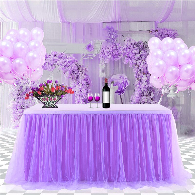 185 X77cm Table Skirts Tulle Table Cloth Tutu Table Skirt for Wedding Decorations Kids Birthday Party Baby Shower Home Decor