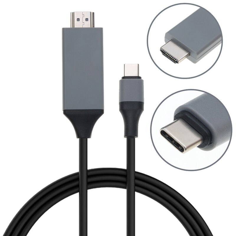 Kebidu 2M 4K Usb 3.1 30Hz Hd Verleng Adapter Type C Usb C Hdmi-Compatibele Kabel converter Voor Macbook Samsung S8