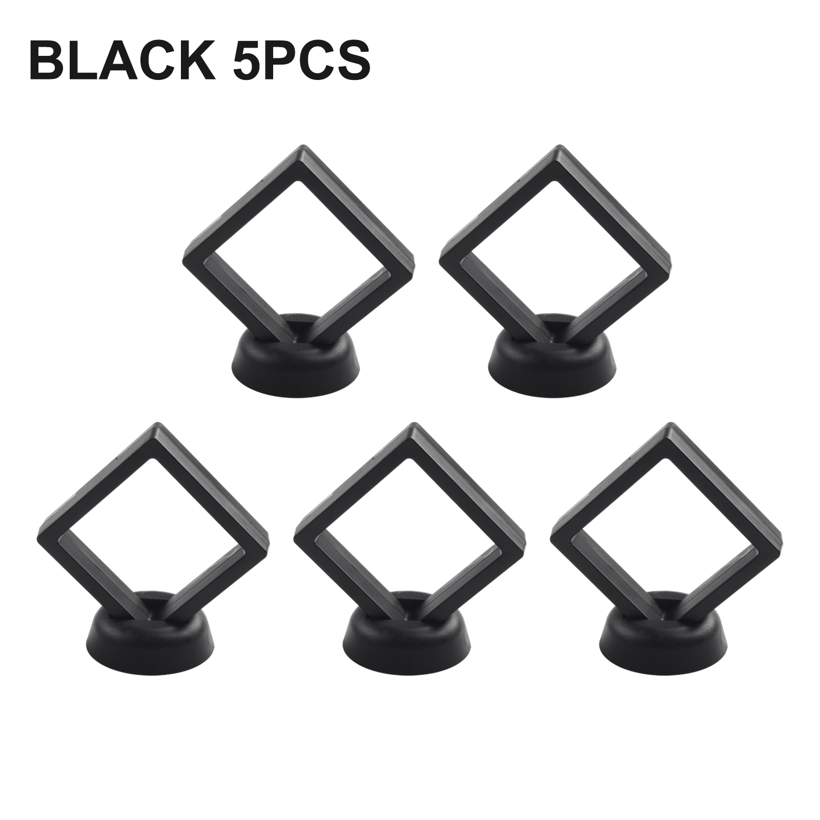 5/10PCS 3D Drijvende Fotolijst Stand Box Clear Sieraden Ring Coin Vitrine 70*70*20mm Home Decoratieve: WHITE