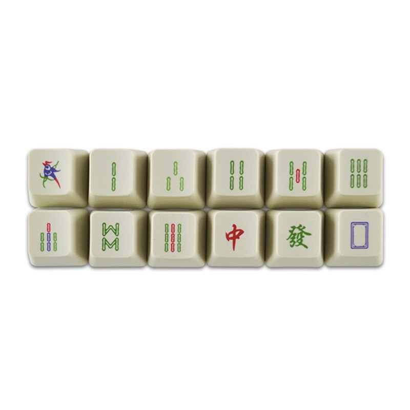 12 Keys PBT Keycaps Dye Sublimation Chinese Mahjong OEM for cherry/Kailh/Gateron MX Switches Mechanical Gaming Keyboard: BE-B