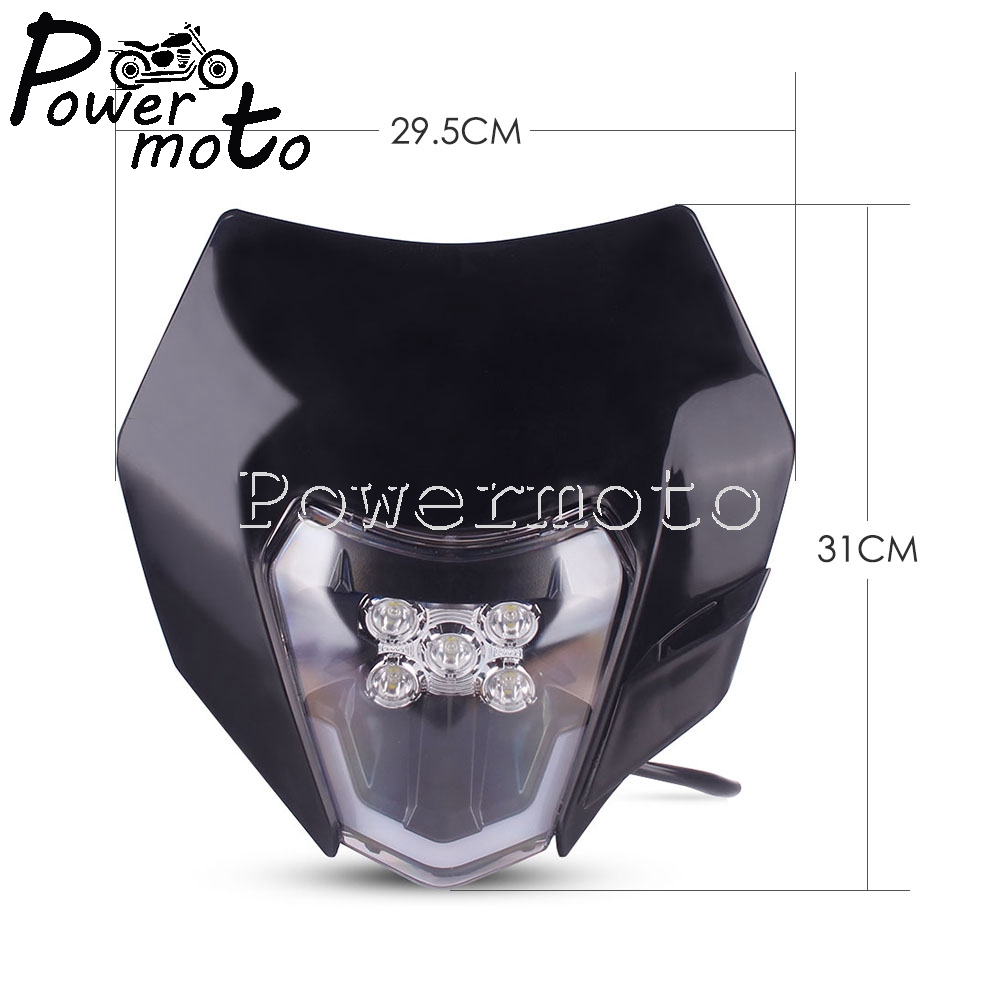 Enduro MX Dirt Bike Hi/Lo Beam Headlamp LED Headlight Mask For EXC EXC-F XC-W 250 300 350 450 500 690 SMC Enduro FREERIDE 250