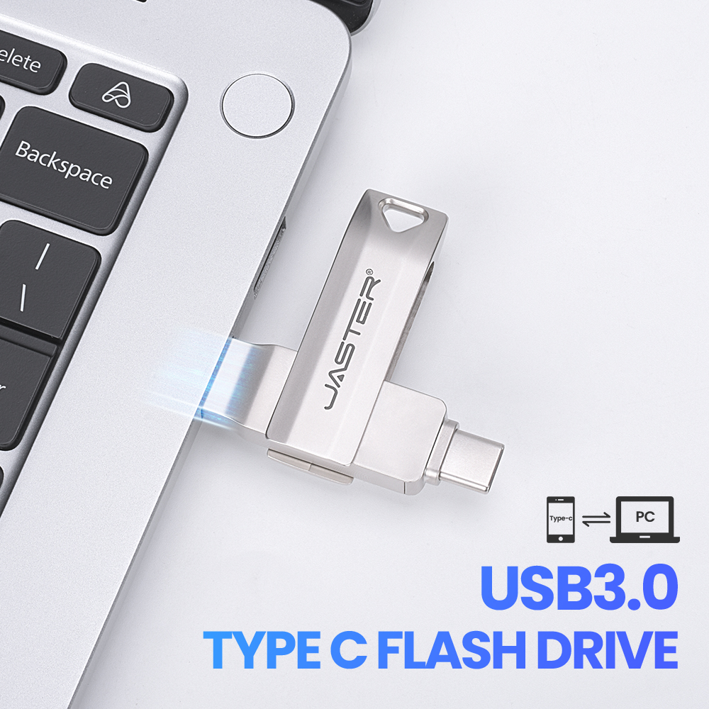 USB-C Flash Drive 256GB TYPE-C USB 3.0 Flash Drive 128GB Metal Geheugenstick 64GB USB3.0 Gratis Aangepast Logo Pendrive 32GB 16GB