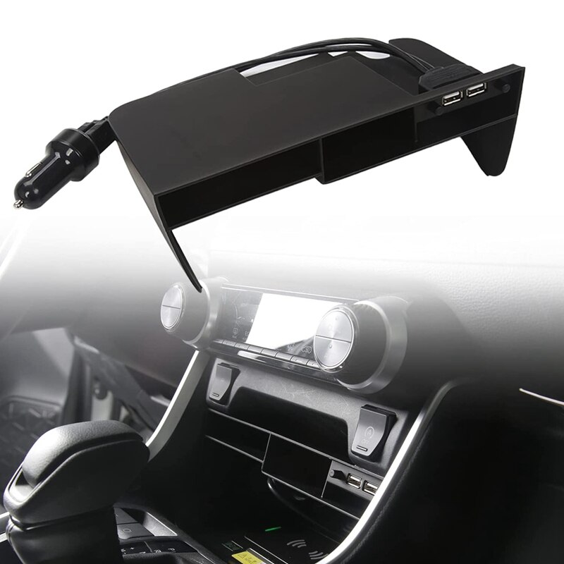 Center Console Organizer for Toyota RAV4 Accessories, Tray Insert Divider Storage Box with 2 USB Ports