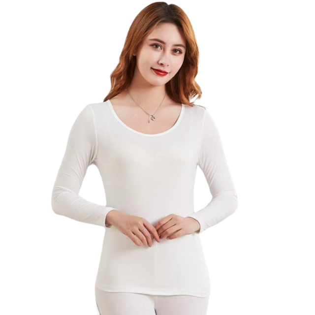 Thermisch Ondergoed Vrouwen Ultra-Zachte Lange Onderbroek Set Base Layer Skiën Winter Warm Top & Bottom: 4XL / White