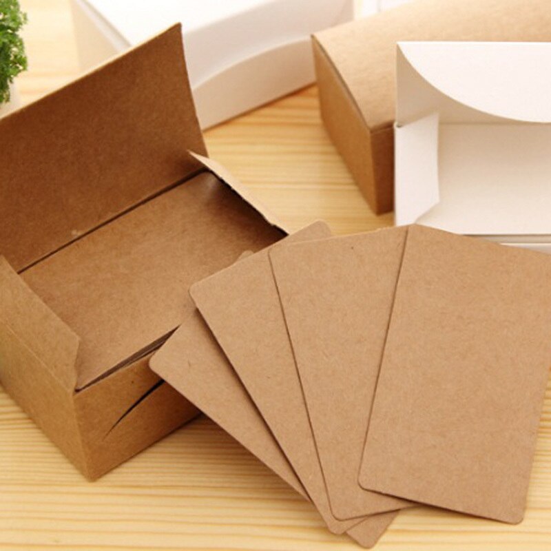100pcs White Black Kraft Paper Card Message Memo Wedding Party Greeting Invitation Cards Bookmarks Blank Kraft Name Word card