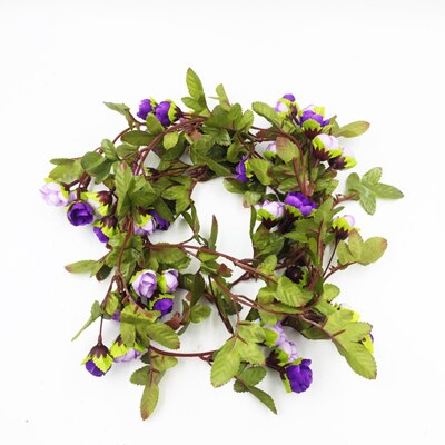 Fe blomst blad guirlande snor lys kobbertråd 2m 20 led aa batteridrevet bryllup jul skov fest indretning lampe: Lilla