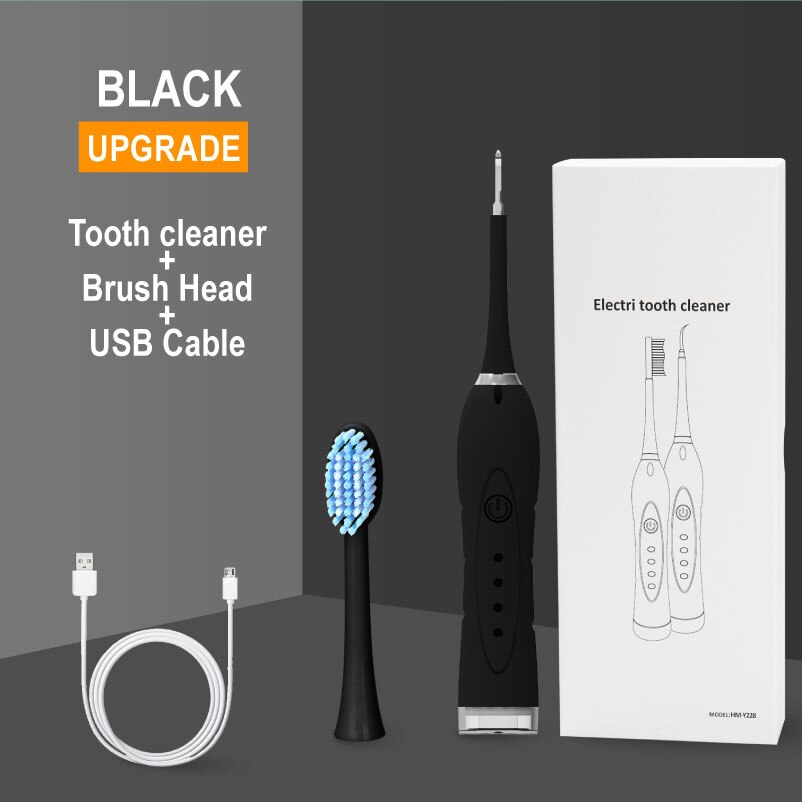 Sonic Dental Scaler Zahn Zahnstein Entferner Ultra sonic Wiederaufladbare Elektrische Zahnbürste Flecken Zahnstein Werkzeug Bleichen Zahn Reiniger: Black 1