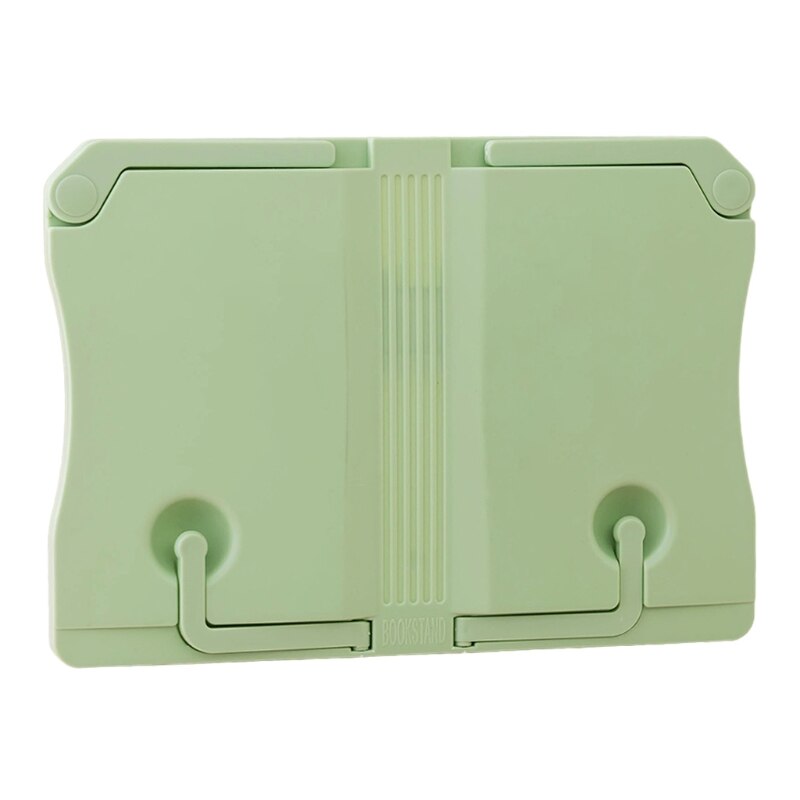 Vertical Book Stand Adjustable with Page Clips Textbook Holder Reading Stand: Green