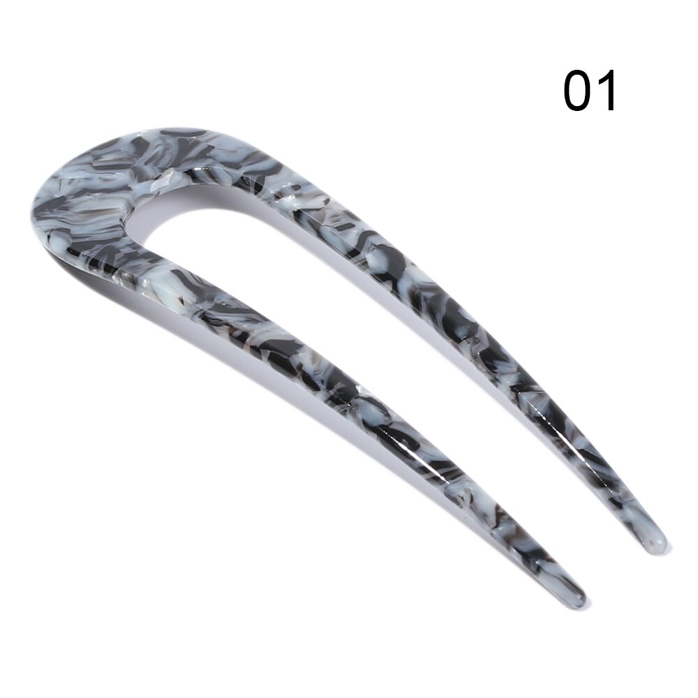 Retro U Shape Hair Clips Tortoise Shell U Sticks Pins Women Girls Hair Pin Stick Hair Fork Hairstyle Accessories: A1