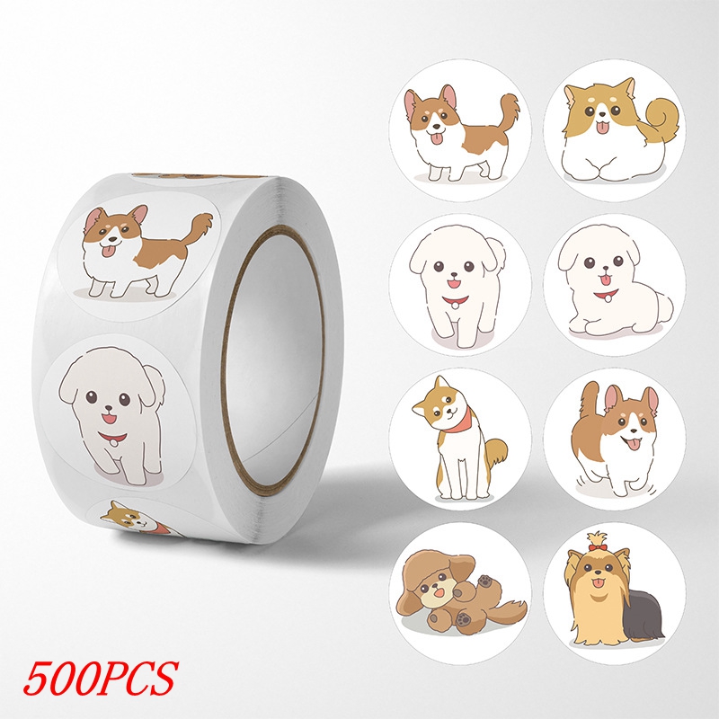 50-500 stks Kids Beloning sticker puppy hond Patroon aanmoediging stickers voor Leraren Leuke Dieren Stickers Briefpapier Stickers