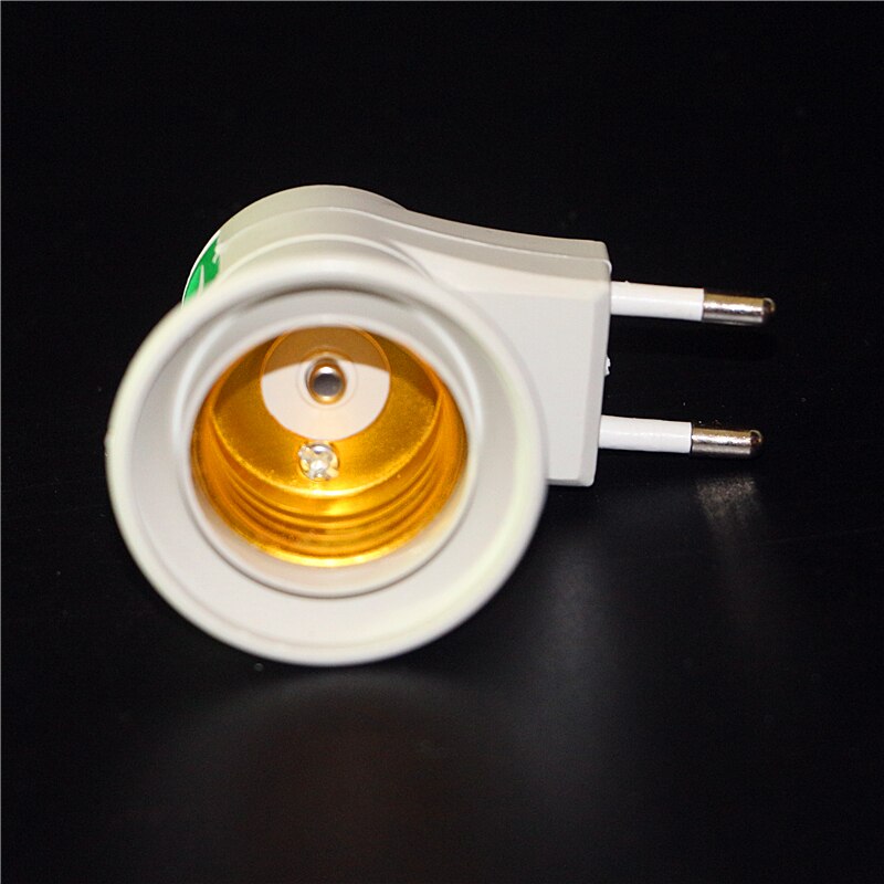 Samlet 1 stk  e27 eu stik adapter med tænd/sluk kontrolkontakt  e27 fatninger lampe base lampe fatning
