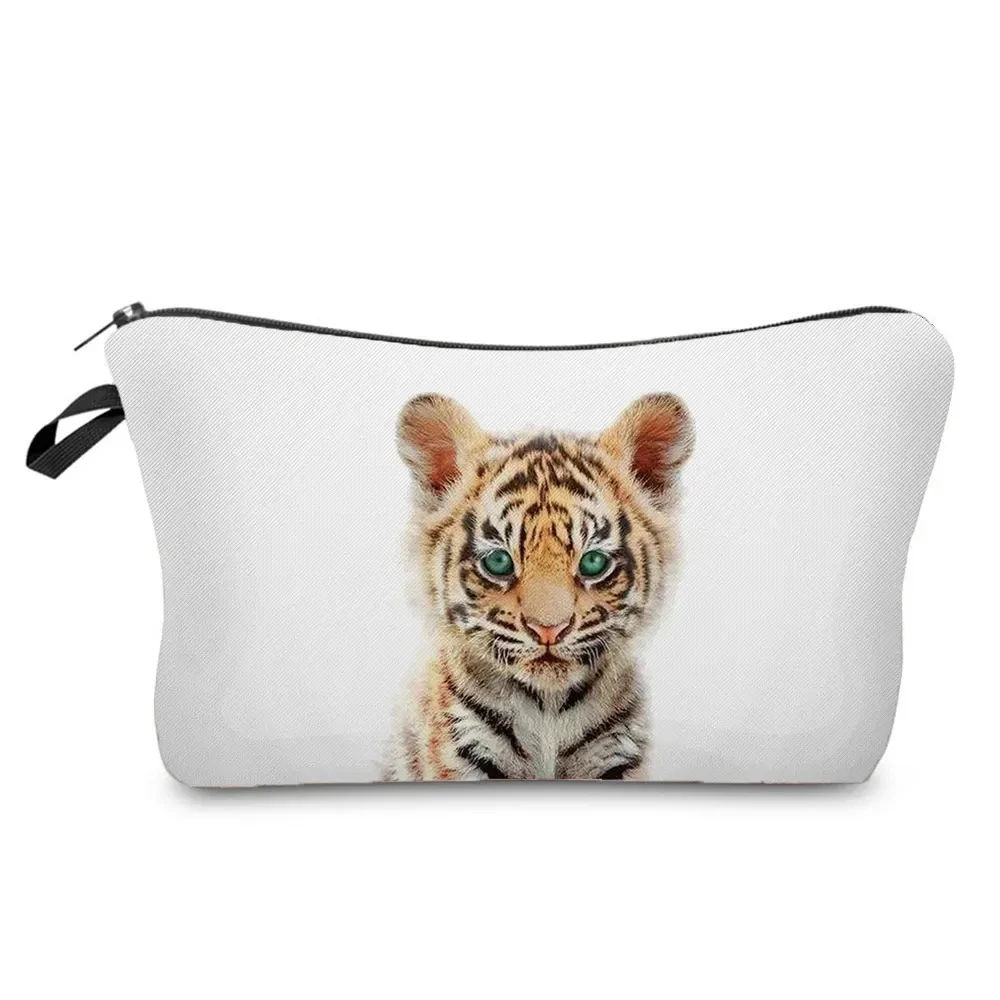 Cute Animal Series Panda Koala Elephant Print Women's Bag Casual Cosmetic Bags Waterproof Makeup Bag Portable Small Toiletry Bag: WHITE