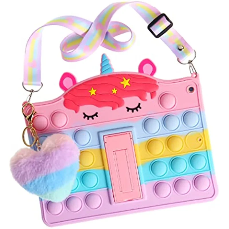 Funda para niños para iPad 9,7 5th 6th 7th 8th 9th 10,2 Pro 11 2024 Mini 6 Air 1 2 3 10,5 10,9 10th 2022 funda con soporte de silicona