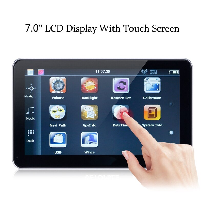 7 Inch Druk Screen Gps Navigatie Tft Lcd-scherm Gps Universele Draagbare Navigator Sat Nav 8Gb