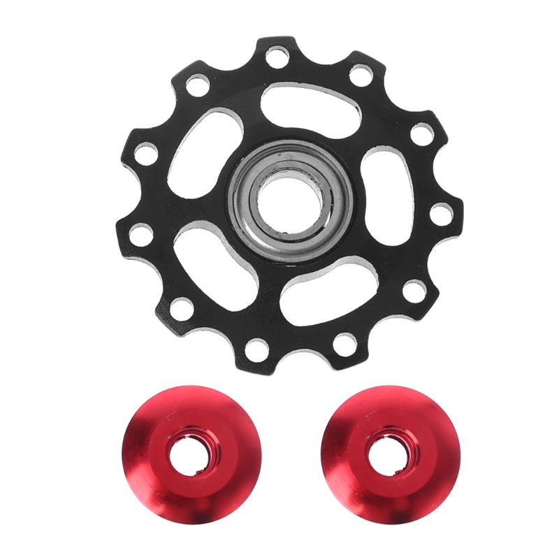 11 dientes MTB bicicleta rodamiento Jockey rueda polea bicicleta de carretera cambio de marchas de bicicleta: Black