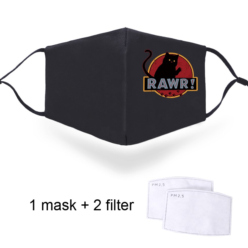 Máscaras de dibujos animados de con estampado Kawaii antipolvo para hombre y mujer, máscaras gruesas reutilizables y resistentes al viento de gran: C0151