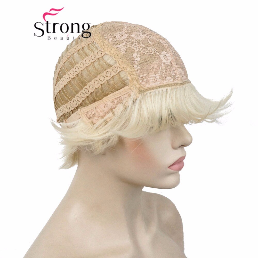 StrongBeauty Super Korte Gelaagde en Spikey Blonde Full Synthetische Pruik Pruiken Zwart Bruin KLEUR KEUZES