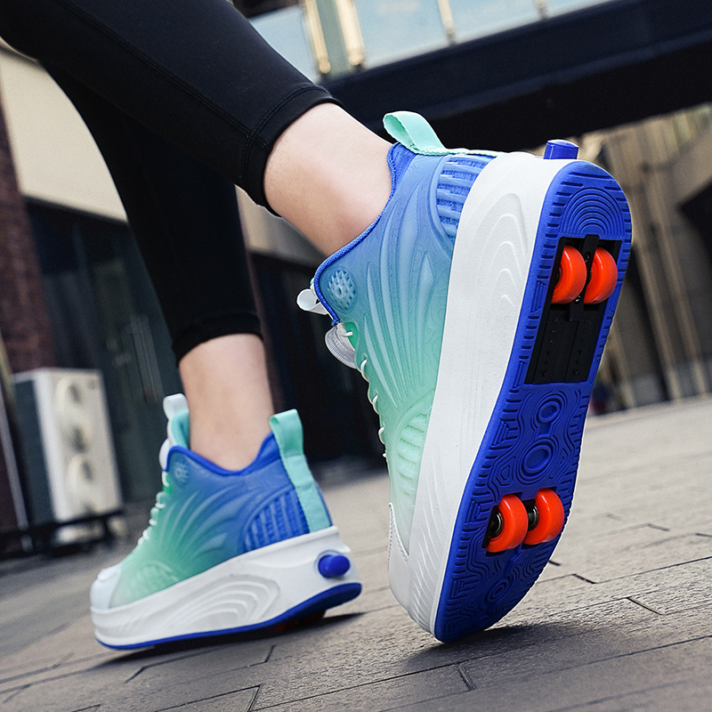 Patines de ruedas intermitentes para niños, zapatos con 2 ruedas, patín de velocidad para niños, zapatillas de deporte para niñas y niños, patines con ruedas extraíbles