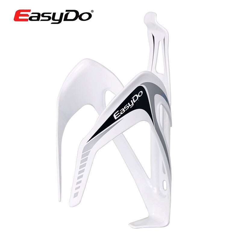 Easydo cykel flaskhållare aluminiumlegering mtb landsvägscykel cykling sport vattenflaskhållare hållare 38g gram lätt vikt: Vit svart