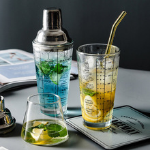 400ml flask mix master glas transparent skala cocktail shaker 304 av rostfritt stål bar och glas shaker bar verktyg