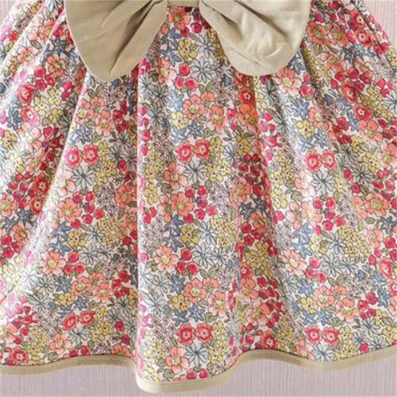 Lawadka 12M-4T Summer Baby Girl Clothes abito con fiocco in cotone con stampa per ragazze abiti da festa per il primo compleanno 2022 nuovi vestiti per bambini