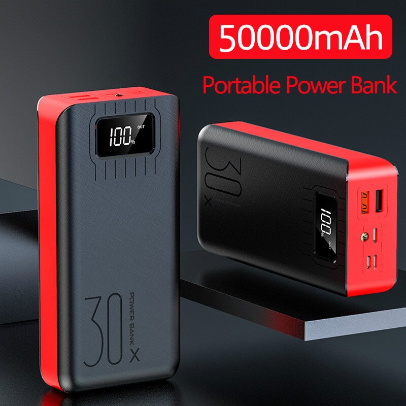 50000 MAh Handy, Mobiltelefon Energie Schnelle Ladung Handy, Mobiltelefon Energie LED-anzeige Tragbare Externe Batterie Ladegerät Geeignet für Alle Smartphones