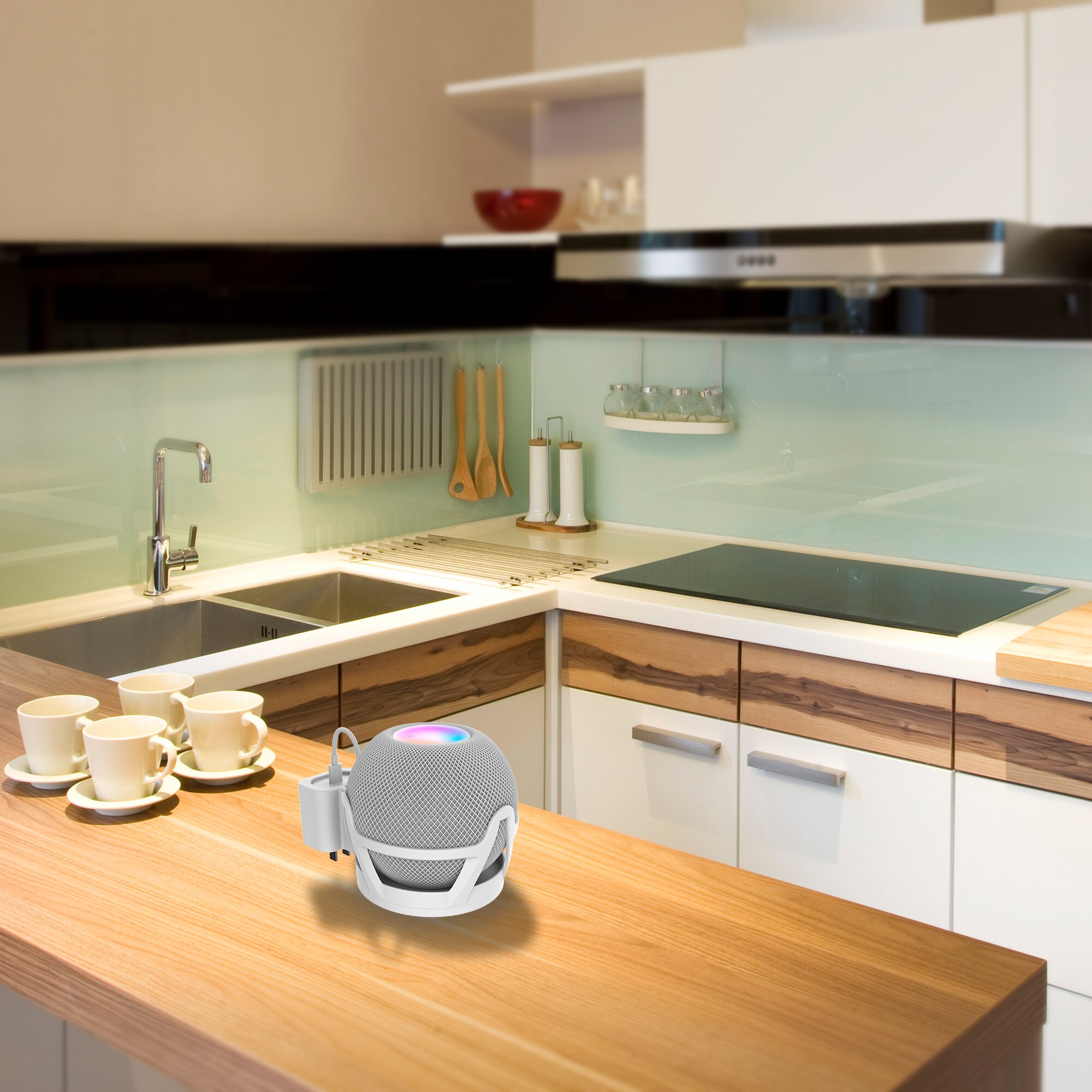 Support mural pour HomePod Mini, support de sortie de haut-parleur intelligent permettant de gagner de l&#39;espace, étagère murale pour Homepod uniquement pour prise américaine