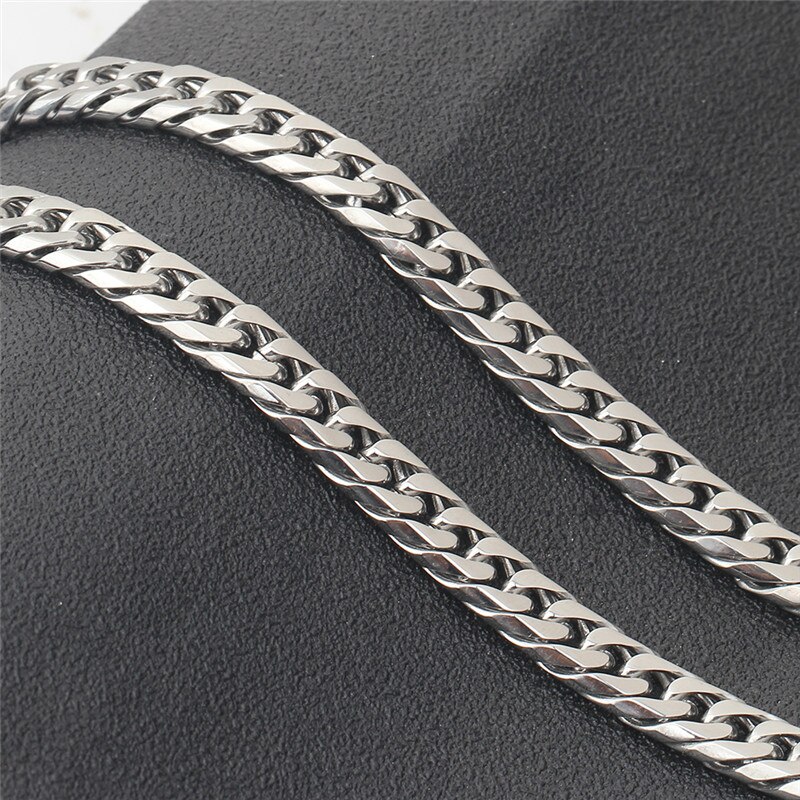 Zorcvens 8Mm Breed Mannen Ketting 24Inch Stianless Staal Zilver Kleur Mannen Punk Cool Collier