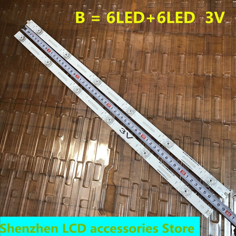 Barre lumineuse LED pour téléviseur LCD, rétro-éclairage universel pour Hisense Changhong TCL Konka skyvalue, 8 pièce/lot 32 pouces-75 pouces, 3v 6v: B 6LED and 6LED 3V