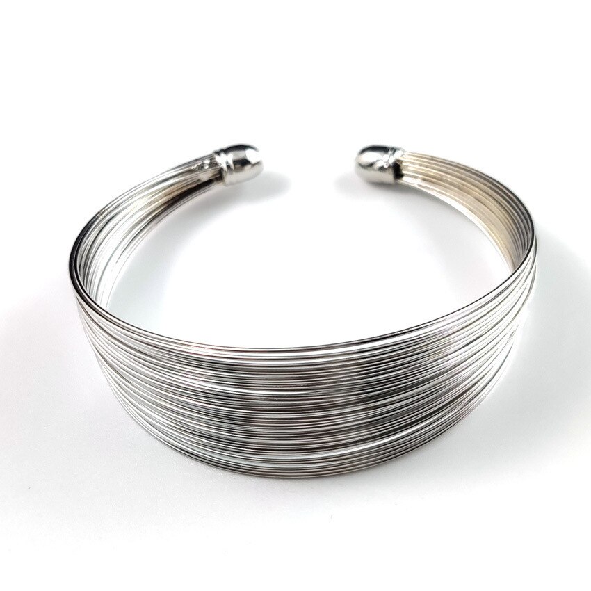 Multicamadas de metal fio manguito pulseira feminina 2021 moda jóias acessórios geométrico aberto punk pulseira
