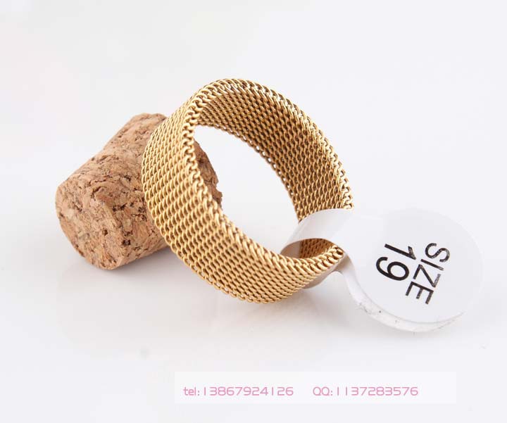 8mm gold farbe weiche mesh Titan stahl ring, Nachsichtiger ringe für männer und frauen, 316L edelstahl ringe schmuck