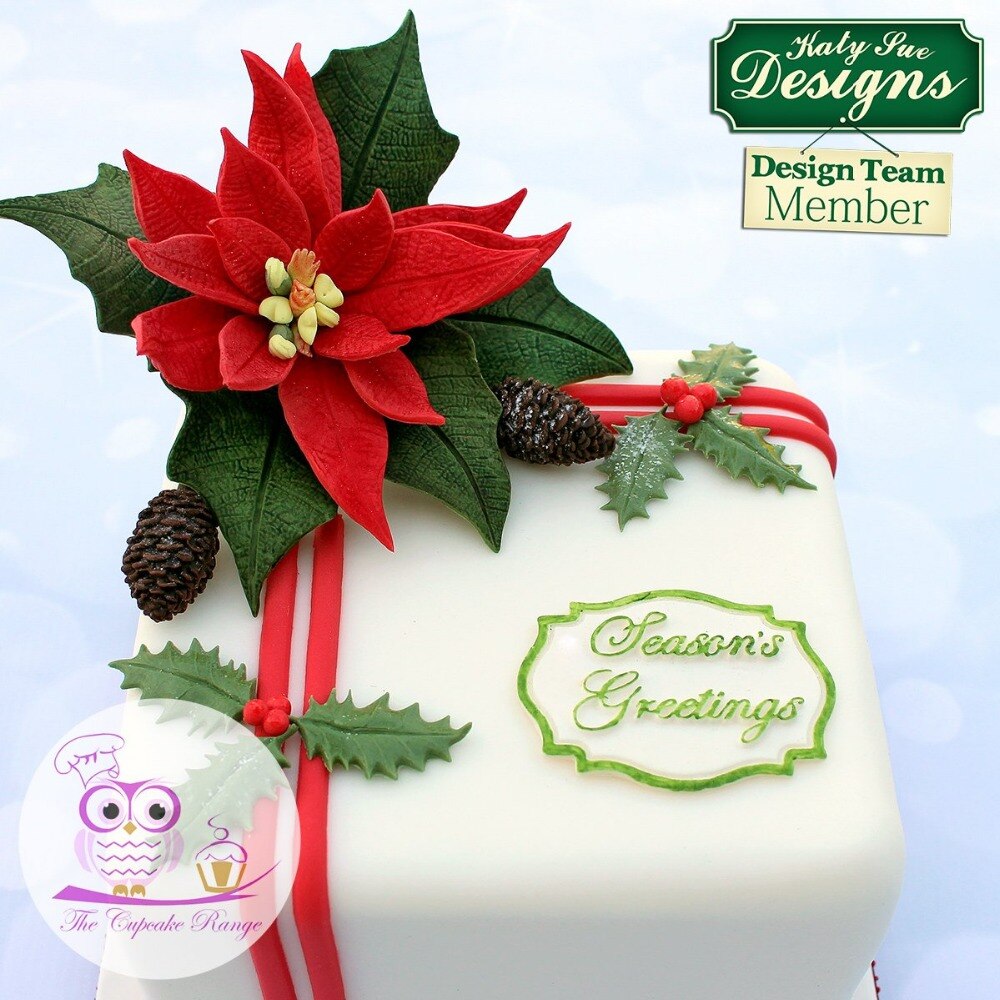 Poinsettia flor molde de silicona boda utensilios para decoración de tortas con fondant Cupcake Topper de arcilla Chocolate pastillaje moldes para gelatina