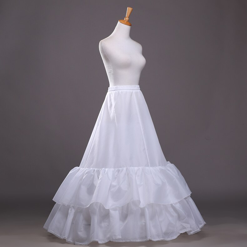 Braut Rock 2 Hoops Zwei Schichten Von Rüschen Petticoat Lange Tüll Röcke Frauen Unterrock Für Hochzeit Kleid