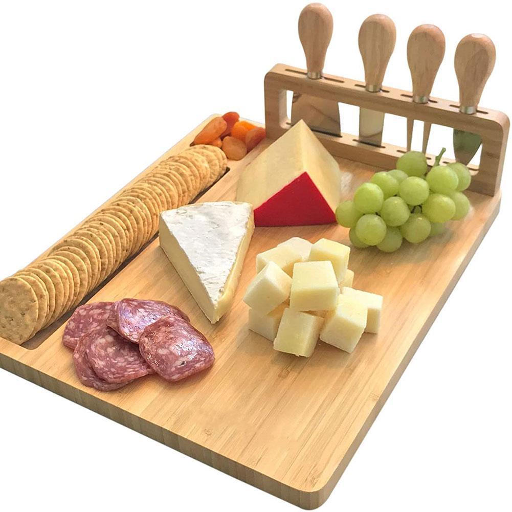 Tender Leaf – Planche à Fromages En Bois Avec Couteau, 4 Fromages, Baguette – Jeu De Dînette Réaliste – Dès 3 Ans