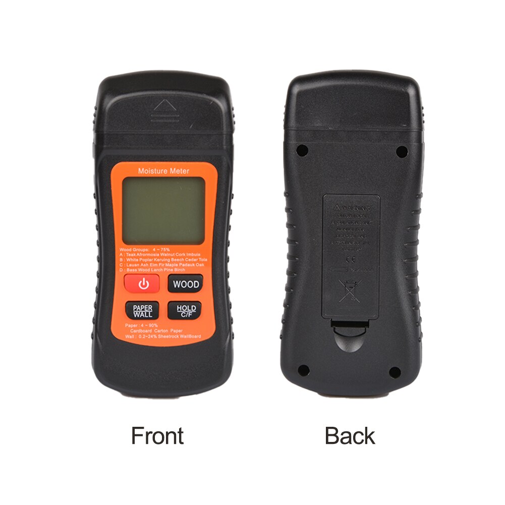 Accurate Temperature Wood Moisture Meter Digital Display Analysis Paper Wall Hygrometer Measuring Tools Backlight