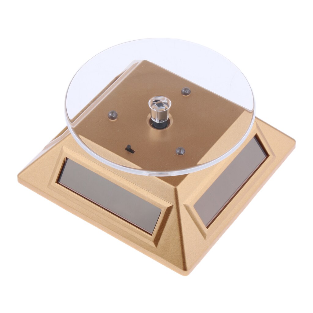 Solar Powered Rotating Rotary Phone Jewelry Display Plate Stand Turn Table Jewelry Packaging for Displaying Watches Jewelries