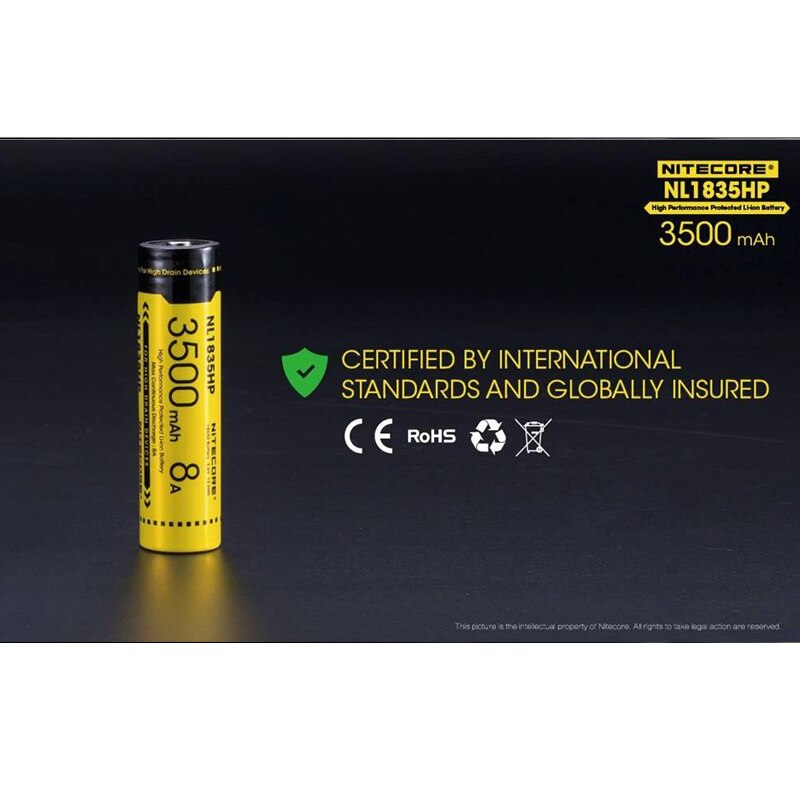 Nitecore NL1835HP 3500MAH wiederaufladbare Geschmack-oben Li-Ion 18650 batterie 8A Ausgang