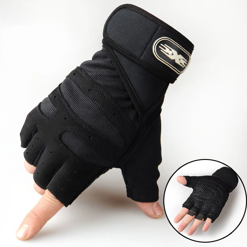 Gymhandschoenen voor dames heren Fitness Gewichtheffen Polsband Handschoenen Body Building Training Sportoefening Fietshandschoen Schokbestendig: WHITE / M