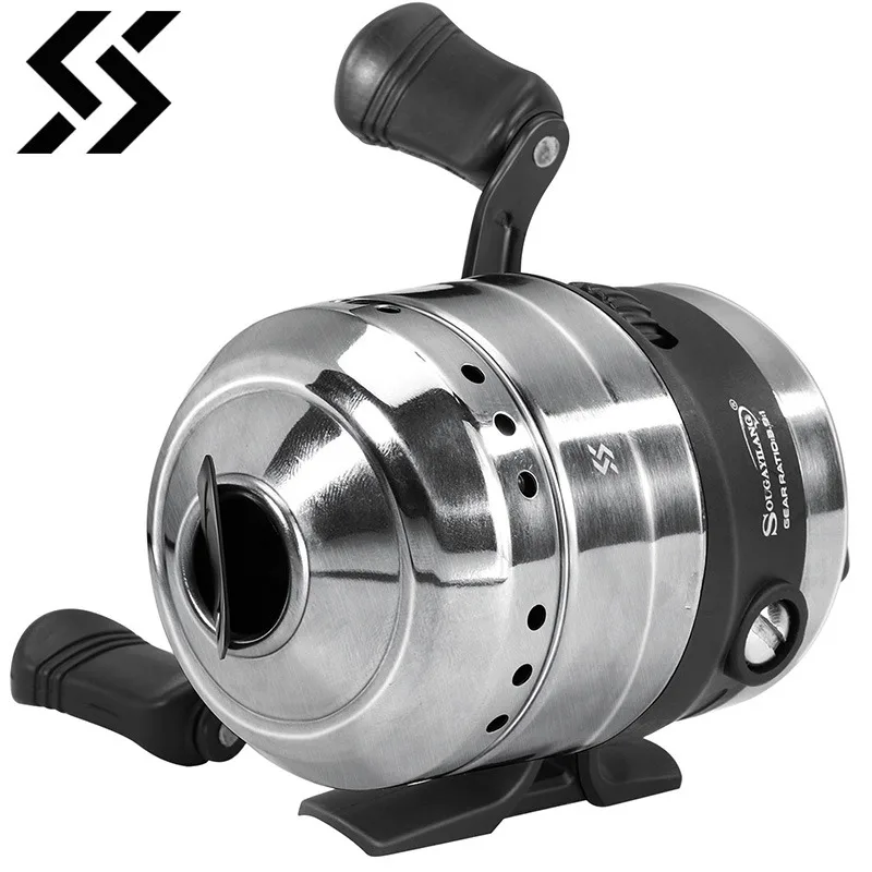 Sougayilang carretel de pesca tipo bala, roda manual de fundição 3.9:1, carretel de peixe fechado com linha, caça ao ar livre, roda de pesca