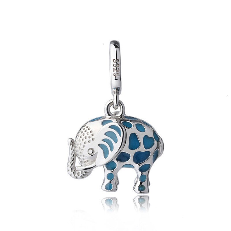 Orsa Juwelen 925 Sterling Zilveren Bedels Blauw Emaille Kralen Olifant Animal Charm Fit Originele Armbanden Vrouwen Diy Sieraden CB74: Default Title