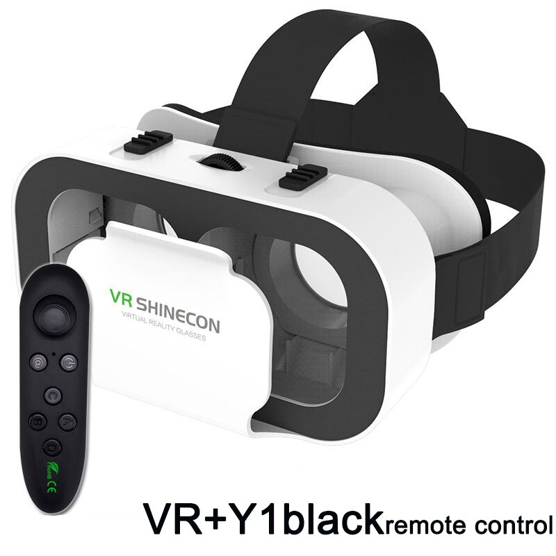 Vr Headset Helm Smart Virtual Reality Bril 3D Bril Virtual Reality Bril Vr Headset Voor Google Met Controllers: with Y1 black remote