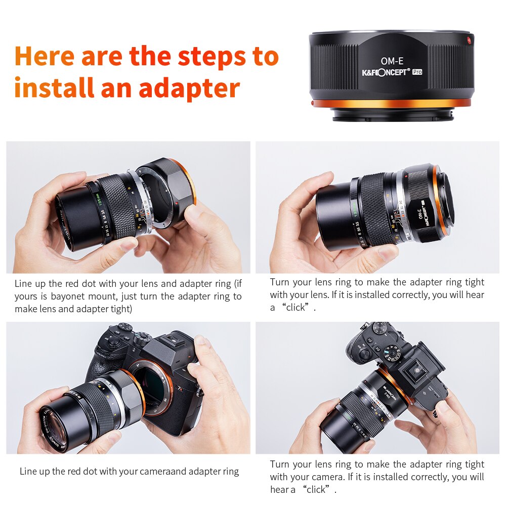 K &amp; F Concept Adapter Pro Voor Olympus Om Mount Lens Sony E Mount Nex A5000 A7II