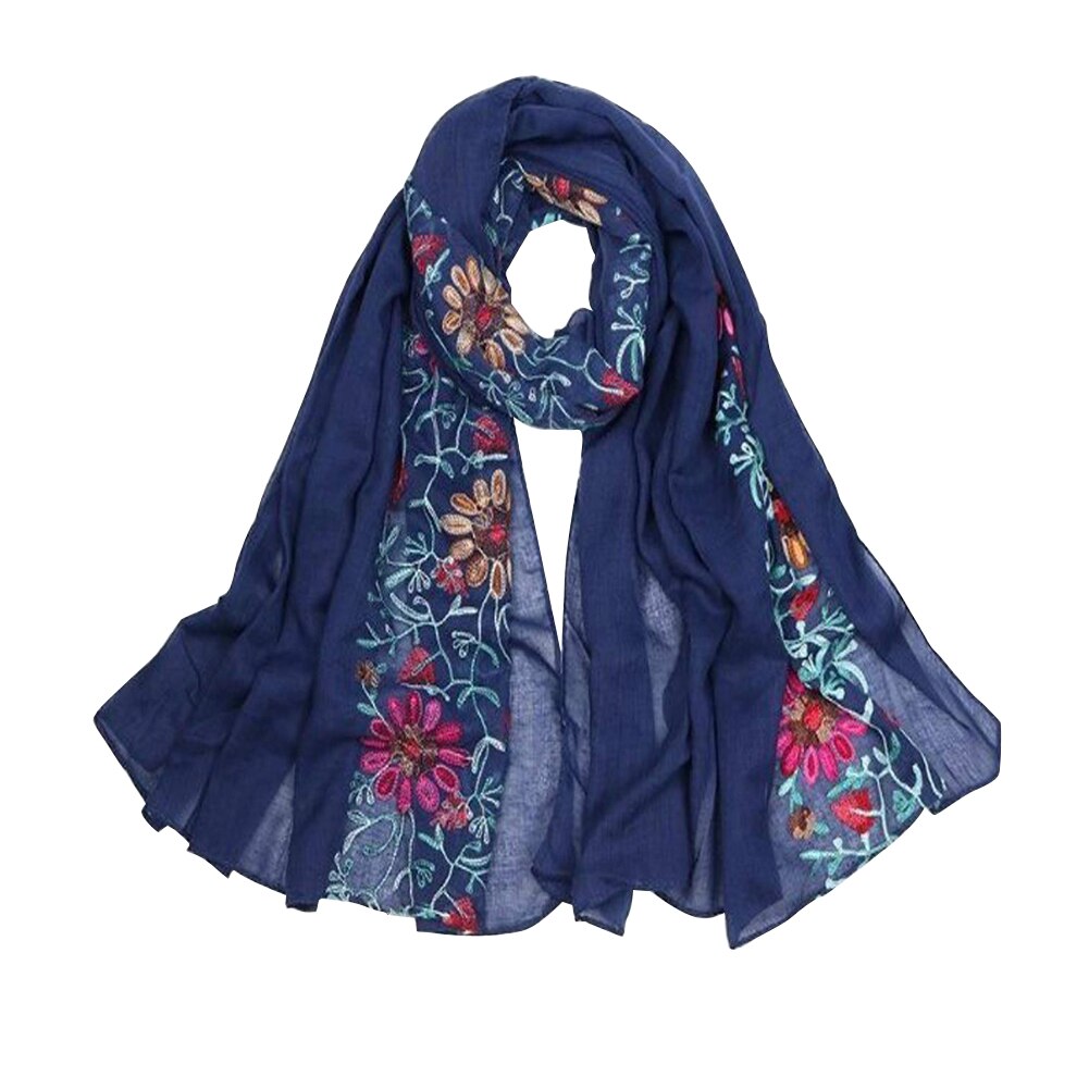 Plain Embroidered Floral Viscose Scarf Shawl From Indian Bandana Print Cotton Scarves and Wraps XBFF: Default Title